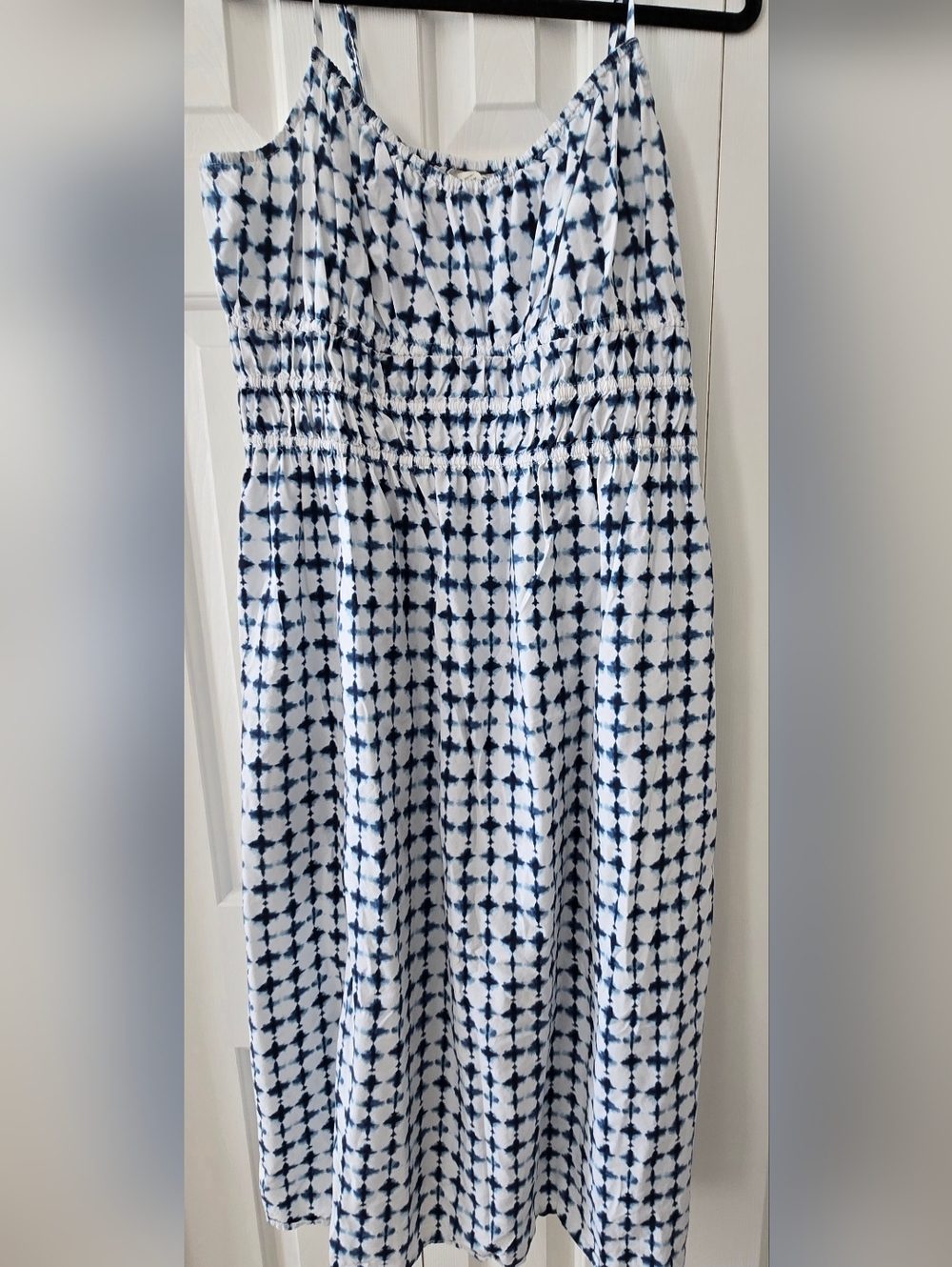 a.n.a Fun White/blue Midi Sundress